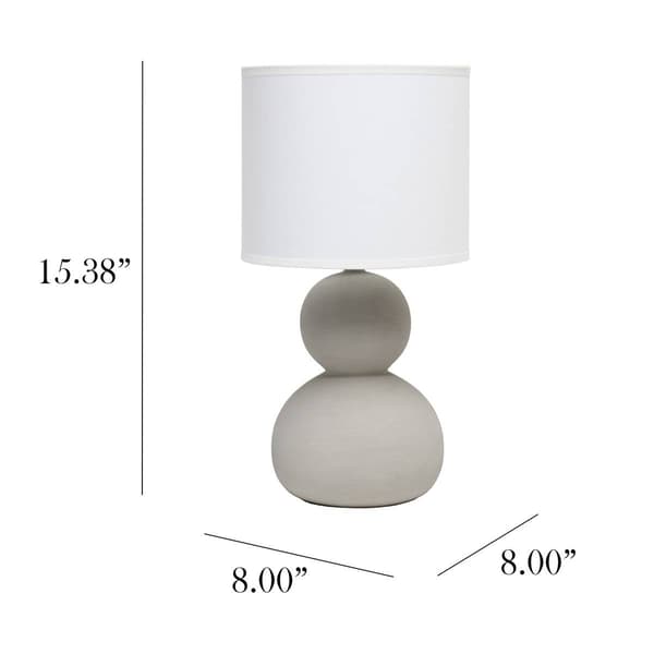 Simple Designs Stone Age Table Lamp w/Drum Shade