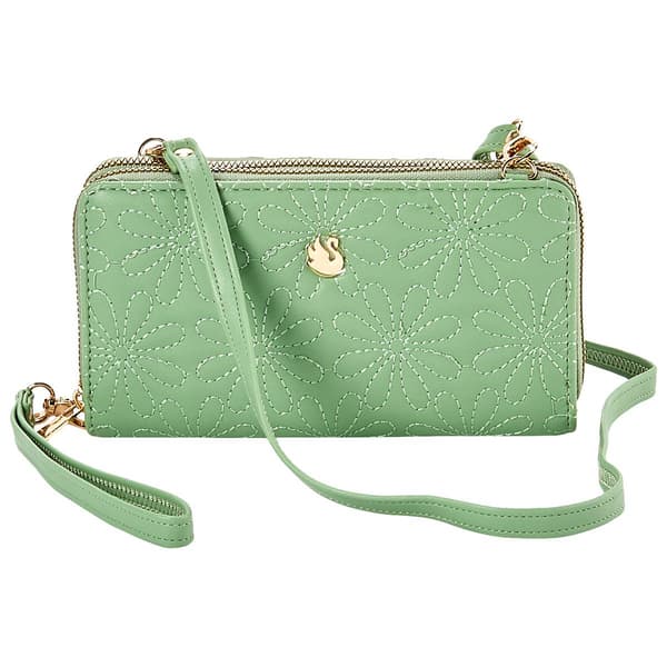 Womens Gloria Vanderbilt Daisy Quilt Crossbody Wallet - image 