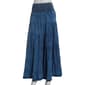 Juniors Angie Smock Waist Denim Tier Washed Maxi Skirt - image 1