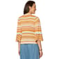 Womens Democracy 3/4 Scallop Bell Sleeve Stripe Sweater - image 2