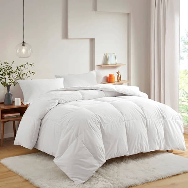 PeaceNest Heavyweight White Goose Feather Fiber Comforter