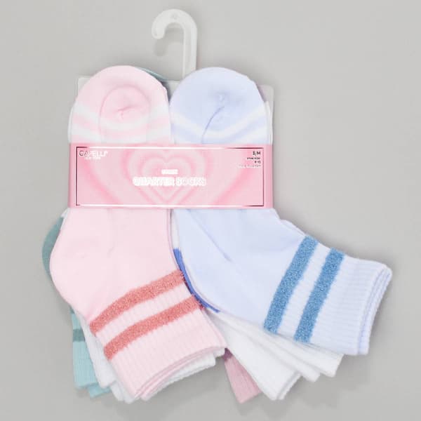 Girls Capelli(R) New York 8pk. Color Block & Stripe Quarter Socks - image 