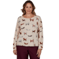 Plus Size Ruby Rd. English Countryside All Over Dog Sweater - image 1