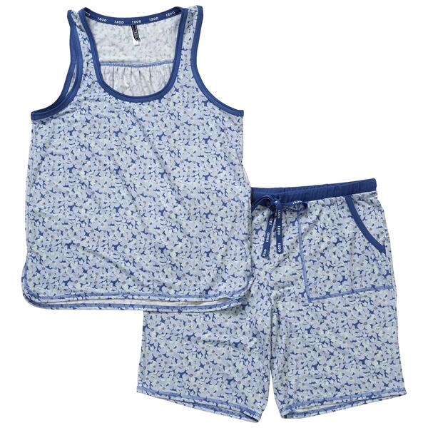 Womens IZOD&#40;R&#41; Disguised Floral Tank & Bermuda Short Pajama Set - image 