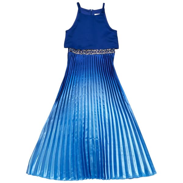 Girls (7-16) Rare Editions Illusion Top Pleated Ombre Maxi Dress - image 