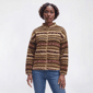 Womens Nautica Long Sleeve Zip Front Fair Isle Sherpa Jacket - image 1