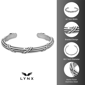 Mens Lynx Matte Finish Stainless Steel Cuff Bangle Bracelet - image 6