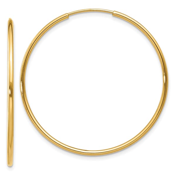 Gold Classics&#40;tm&#41; 14kt. 32mm Endless Hoop Earrings - image 