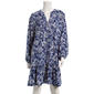 Womens Emily Daniels Long Sleeve Paisley Ruffle Hem Shirtdress - image 1
