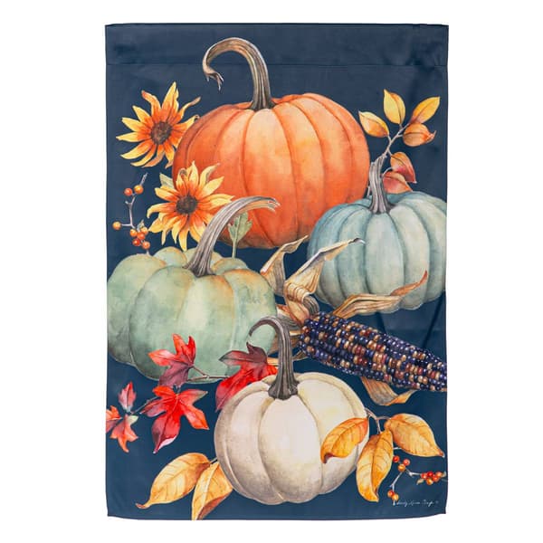 Evergreen All Things Pumpkins Suede House Flag - image 