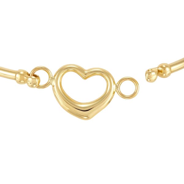 Gold Classics&#8482; 10kt.Yellow Gold Heart Center Flex Bangle Bracelet