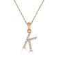 Diamond Classics&#40;tm&#41; 14kt. Rose Gold Initial K Letter Necklace - image 1