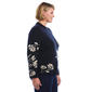 Plus Size Rafaella® Long Sleeve Floral Jacquard Mock Neck Sweater - image 3