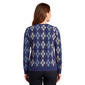 Petite Emily Daniels Long Sleeve Argyle Hacci Sweater - Navy - image 2