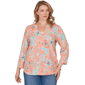 Women''s Ruby Rd. Seas The Day Embellished Oceania Floral Knit Top - image 1