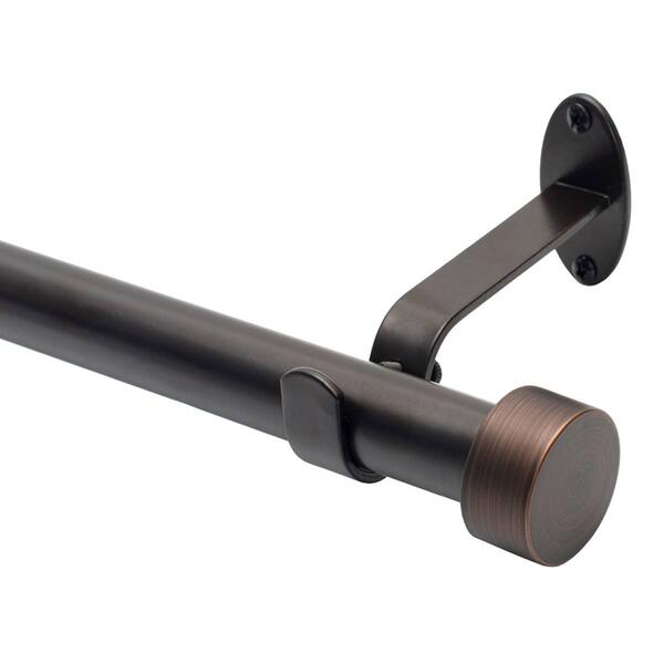 Serena Single Curtain Rod with Contemporary Cap Finial - image 