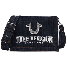 True Religion Bling Horseshoe Denim Messenger Bag