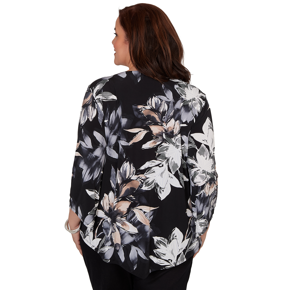 Plus Size Alfred Dunner Classics 3/4 Sleeve Floral Blouse