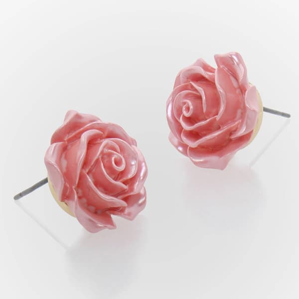 Betsey Johnson Sweetheart Rose Stud Earrings