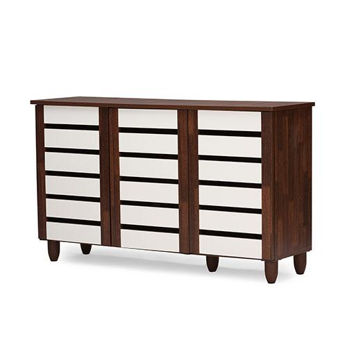 Baxton Studio Gisela Two-Tone Shoe Cabinet