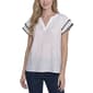 Womens NY Collection Short Sleeve Flutter Sleeve Tipped With - image 1
