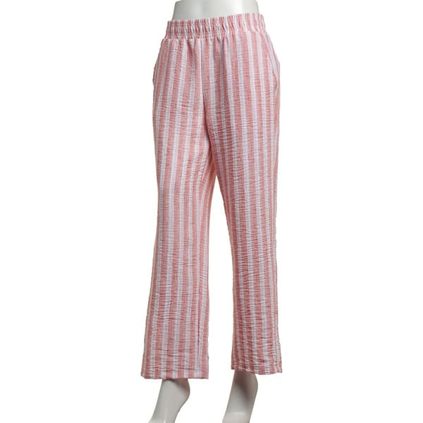 Womens Ninety Clothing Stripe Linen Straight Leg Pants - image 