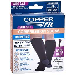 Womens Copper Fit Hydrate Compression Socks Wide Calf