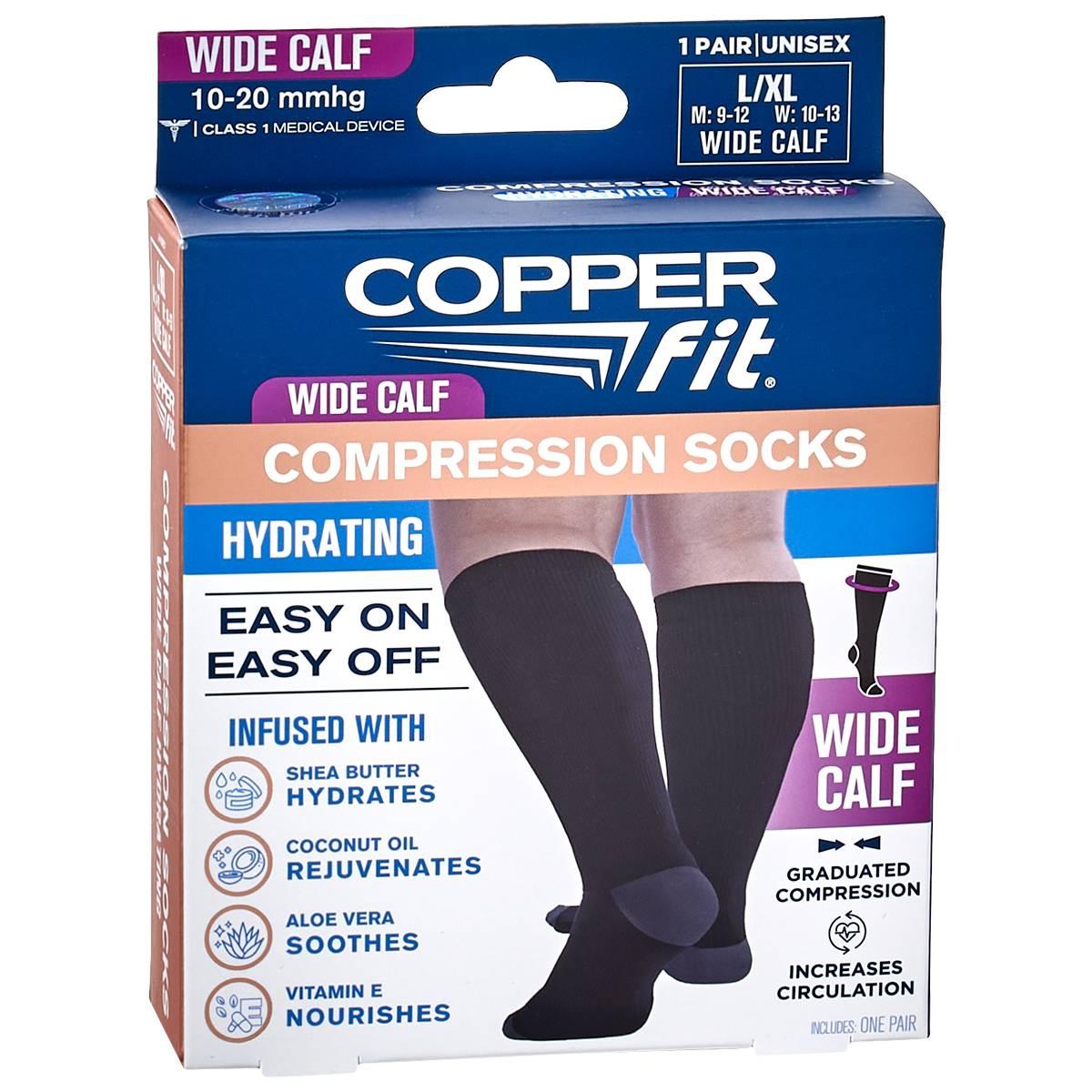 Womens Copper Fit Hydrate Compression Socks Wide Calf