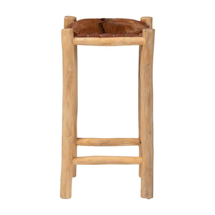 bali & pari Rivera Genuine Goat Leather Counter Stool