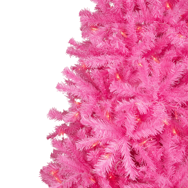 Northlight 6ft. Pre-Lit Pink Artificial Pine Christmas Tree