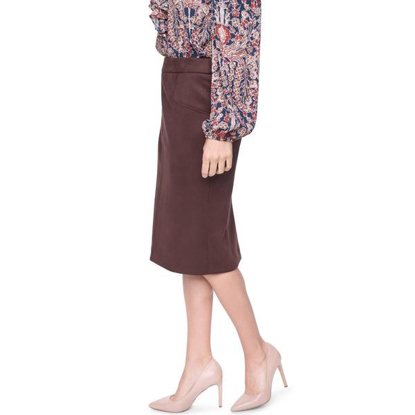 Womens Tommy Hilfiger Back Zipper Faux Suede Pencil Skirt