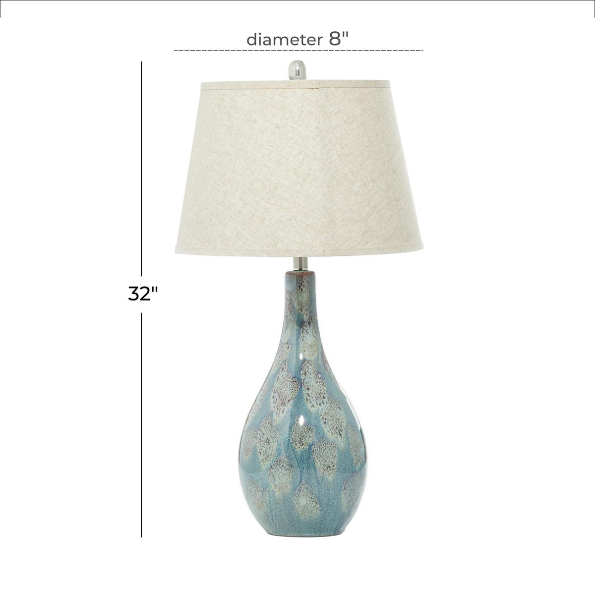 9th & Pike® Ceramic Round Blue Table Lamp - Set of 2