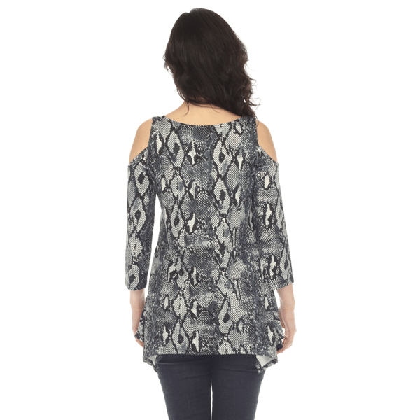 Womens White Mark Cold Shoulder Snake Maternity Tunic Blouse