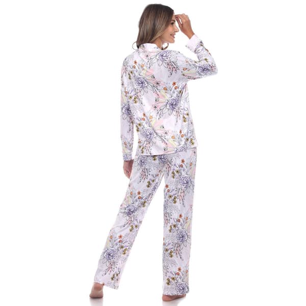 Womens White Mark 2pc. Long Sleeve Floral Pajama Set
