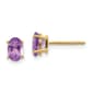 Gemstone Classics&#40;tm&#41; Yellow Gold 6mm. Amethyst Stud Earrings - image 1