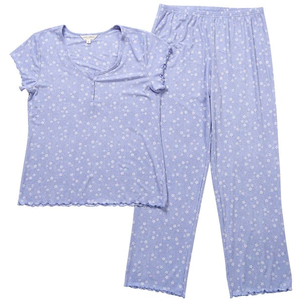 Womens Laura Ashley(R) Short Sleeve Ditsy Long Leg Pajama Set - image 