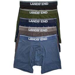 Mens Lands End 5pk. Knit Boxer Briefs - Black/Grey