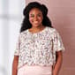 Plus Size Emaline Enchanted Bloom Flutter Sleeve Floral Blouse - image 1