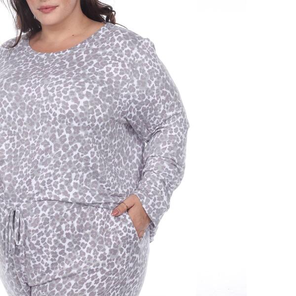 Plus Size White Mark 2pc. Leopard Pajama Set