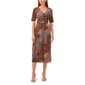 Womens MSK Long Sleeve V-Neck  Midi Dress - image 1