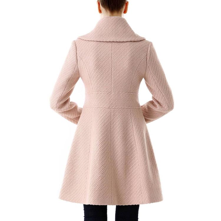 Womens BGSD Wool Shawl Collar Walking Coat