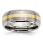 Mens Endless Affection(tm) 8mm 14kt. Yellow Gold Inlay Wedding Band - image 1