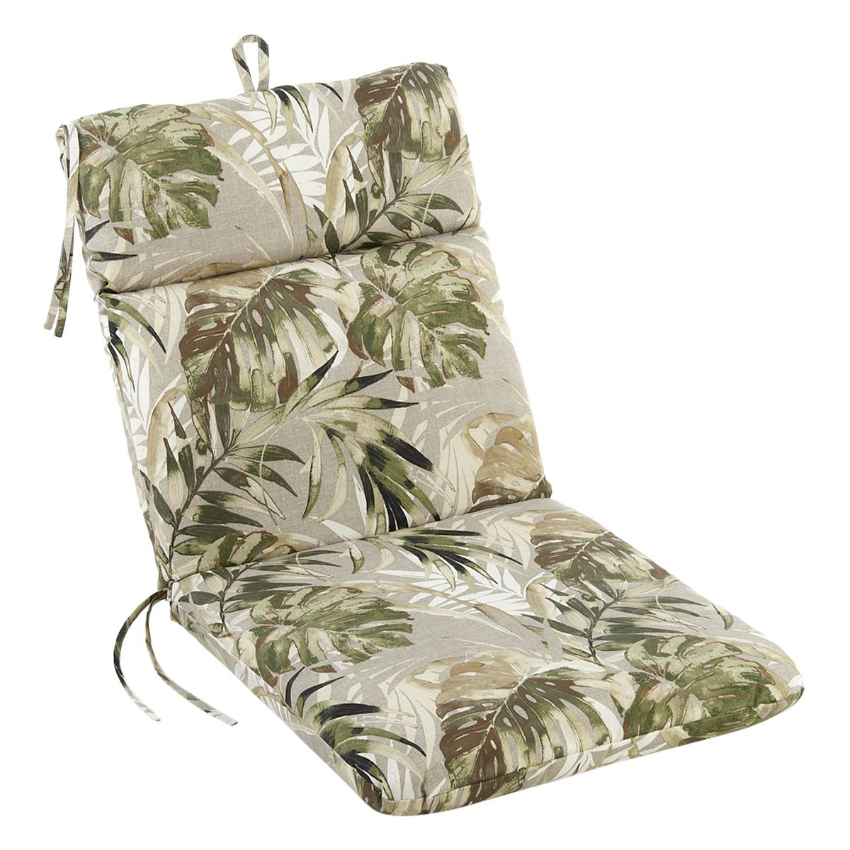 Jordan Manufacturing High Back Chair Cushion - Greige Green Leaf