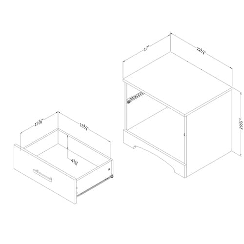 South Shore Gramercy 1 Drawer Nightstand