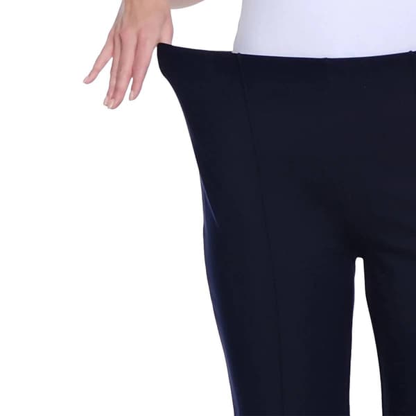 Womens Multiples Elastic No Waist Pintuck Flared Ponte Pants