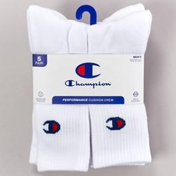 Mens Champion(R) 5pk. Crew Socks - White