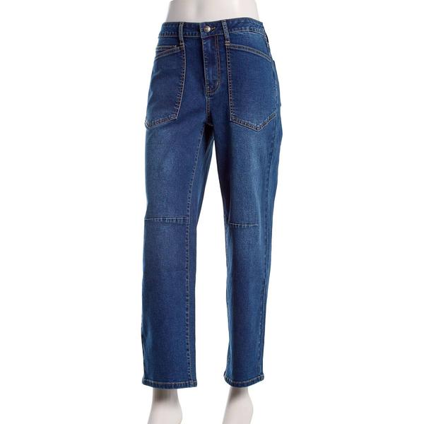 Womens Bleu Barrel Leg Patch Pocket Jeans - image 
