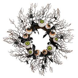 Northlight Seasonal 24in. Halloween Eyeballs &amp; Spiders Wreath