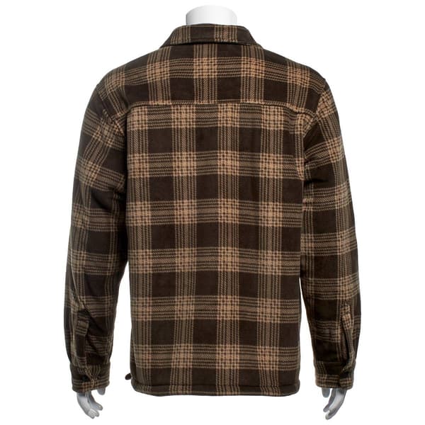 Young Mens Architect&#174; Jean Co. Sherpa Plaid Fleece Jacket - Brown
