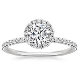 Nova Star(R) Sterling Silver 1ctw. Lab Grown Diamond Halo Ring